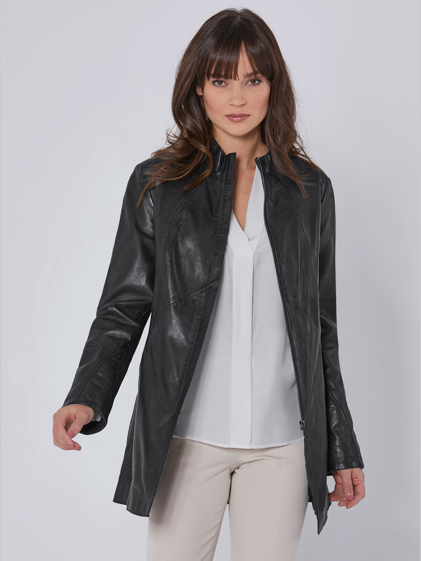 Blazer en cuir pur cuir d'agneau nappa