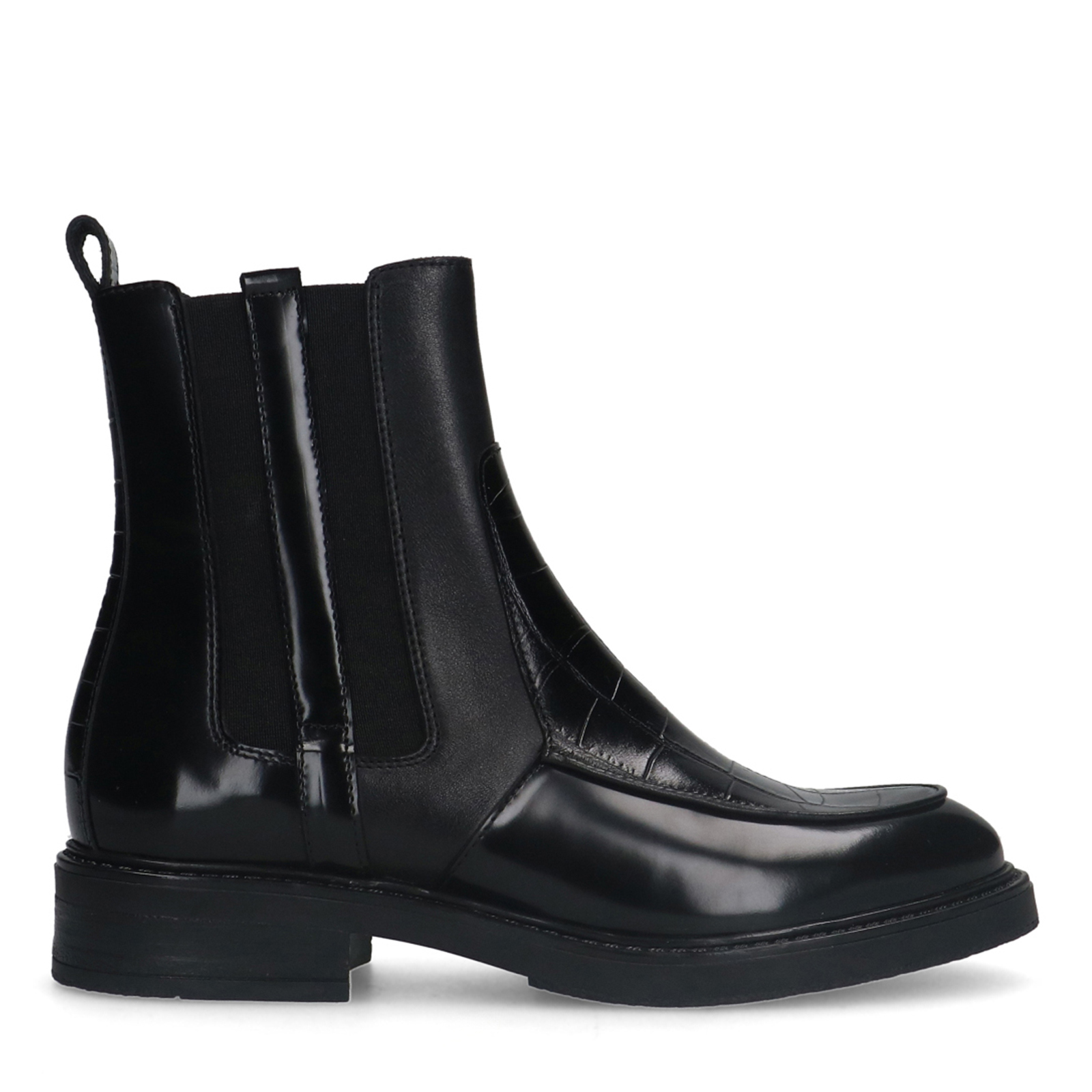 Zwarte leren chelsea boots