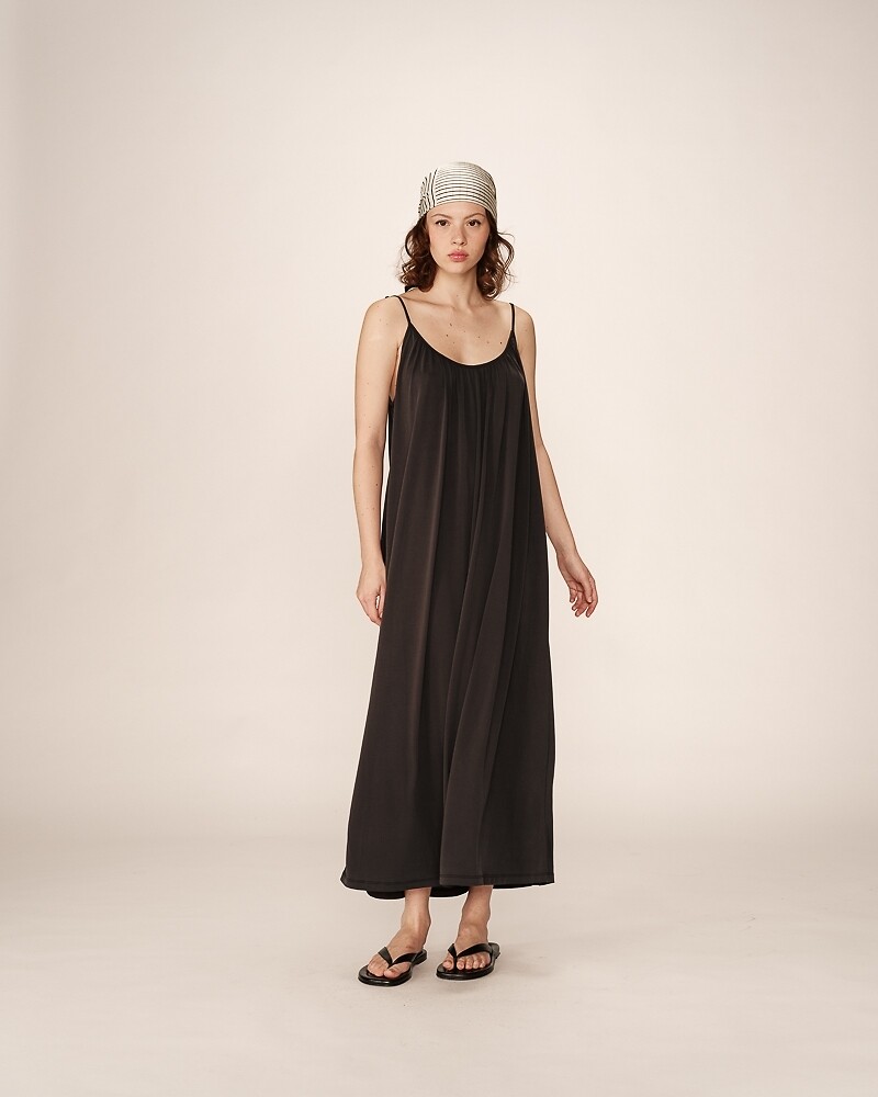 GRACE & MILA<br>Vestido longo e solto em modal, PIVOINE