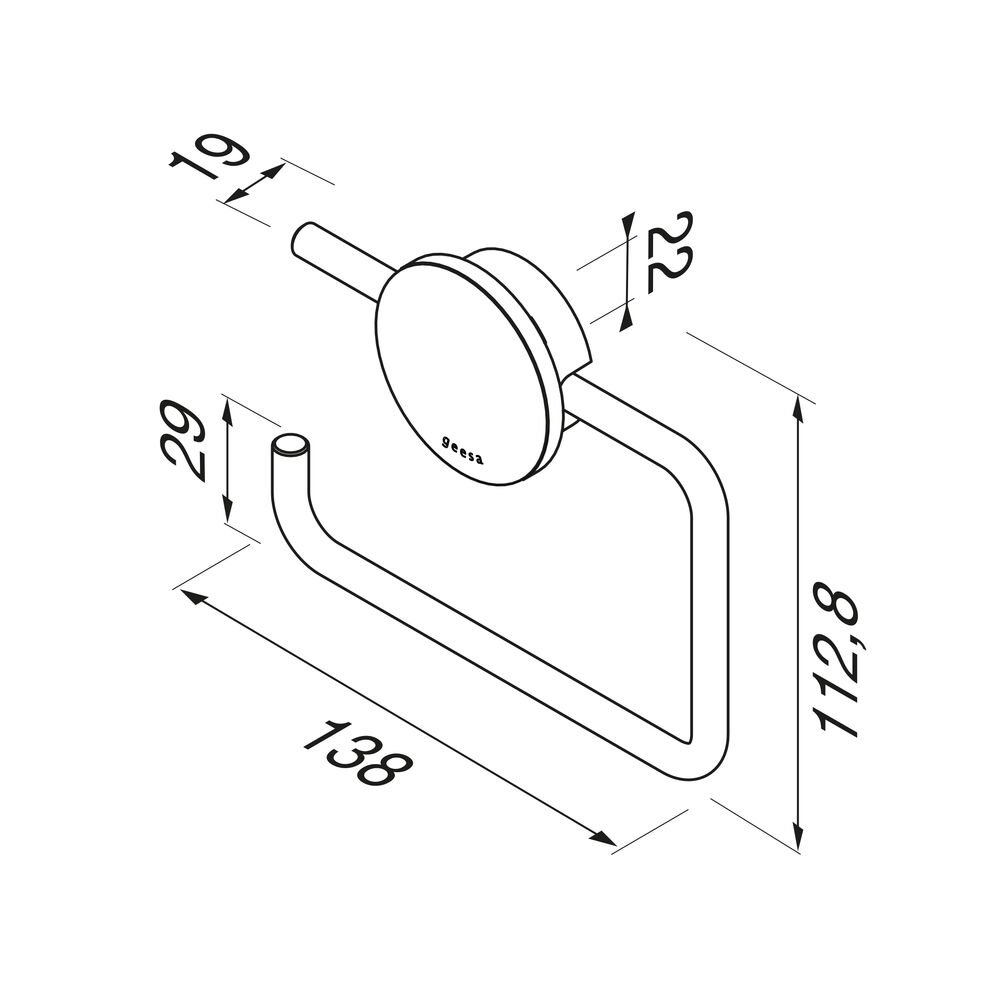 Geesa Opal toiletrolhouder zonder klep RVS geborsteld