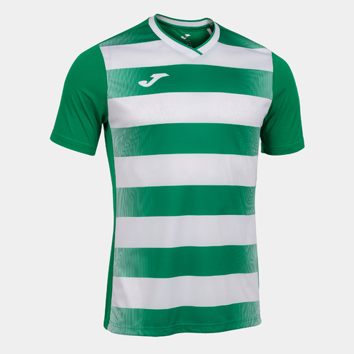 Camiseta Joma Europa V de manga curta verde e branca