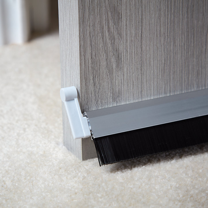 Bas de porte sol alu pivotant Diall gris L.100 cm