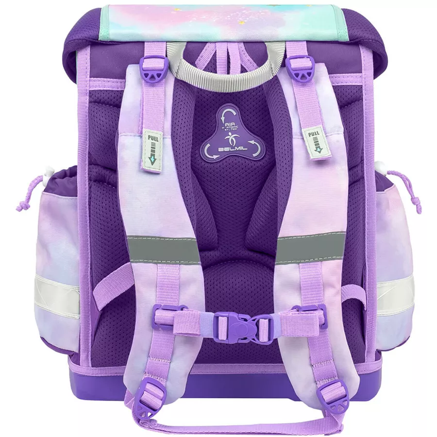 Belmil Schulranzen Classy Schulranzen Set 5-teilig mit Brustgurt Rainbow Unicorn Magic