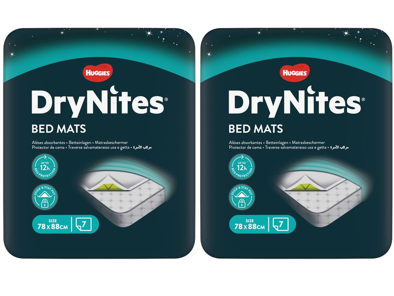 Huggies Matratzenschutz Dry Nites 88 x 78 cm, Weiss Matratzenschutz, Dry Nites, Grösse 78 x 88 cm, Weiss, 2x 7 Stück