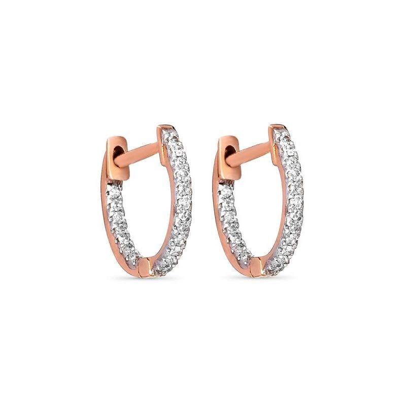 Boucles d'oreilles Or Rose et Diamants 0,08 carat 