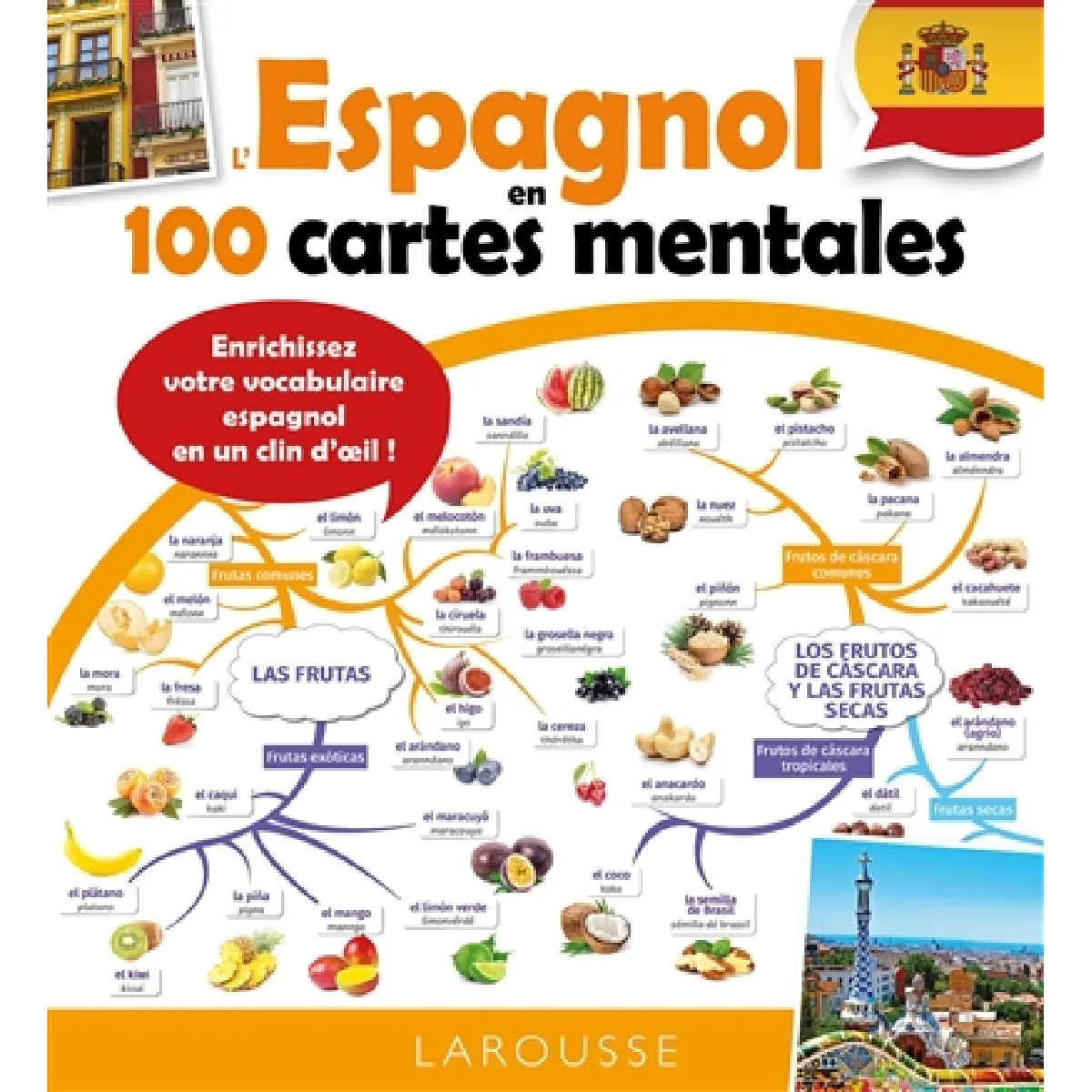 L'espagnol en 100 cartes mentales : enrichissez votre vocabulaire espagnol en un clin d'oeil !