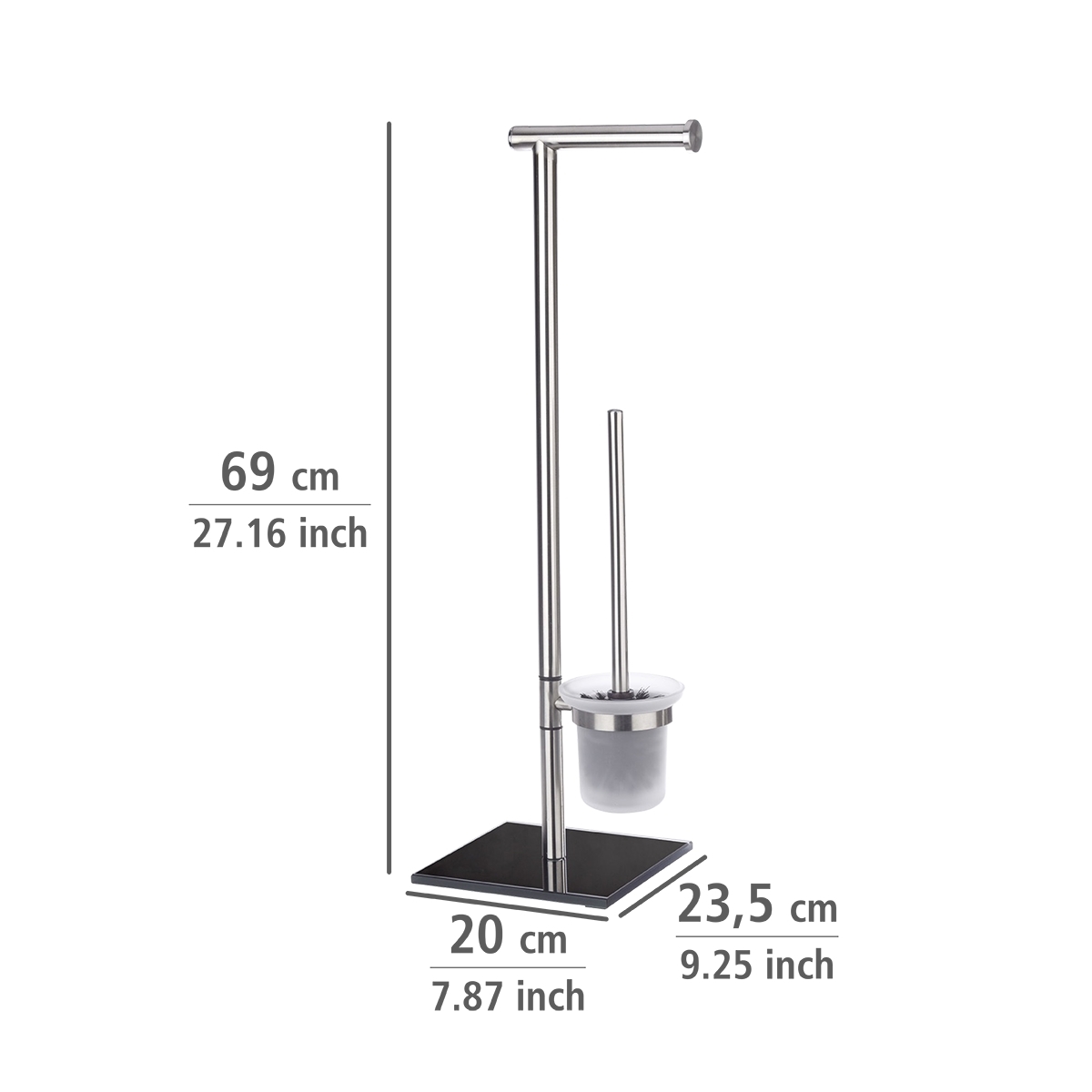 Wenko Lima wc-boy RVS gesatineerd/zwart