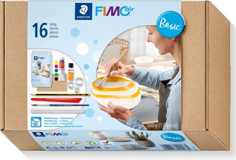 STAEDTLER 81 Set 01 FIMOair Boetseerklei - Basisset met Gereedschap - 500 g