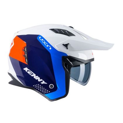 Casque trial Kenny MILES - GRAPHIC 2025 - Blanc / Bleu