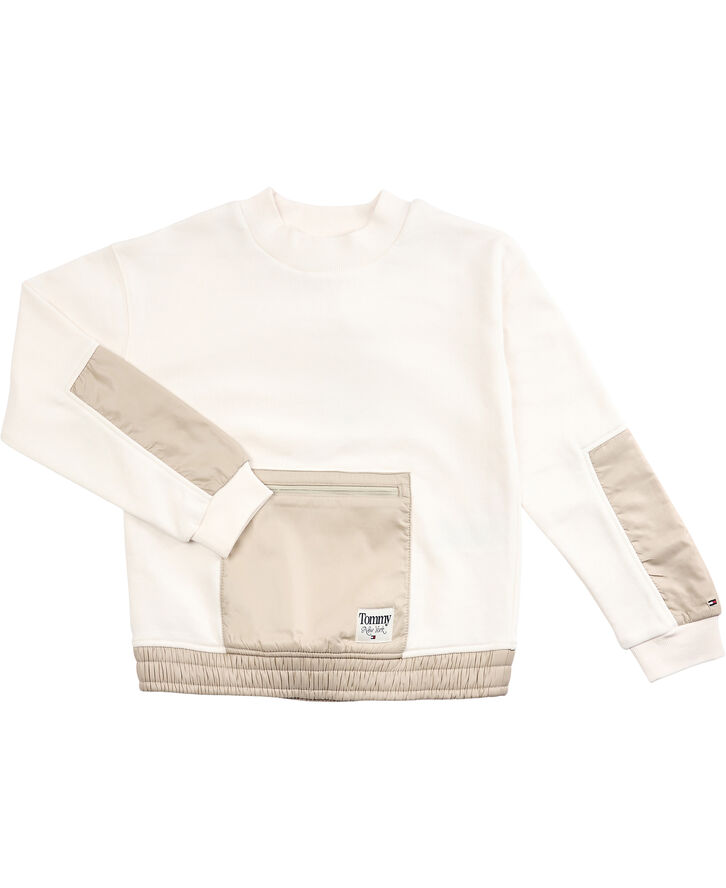 Tommy Hilfiger NYLON TERRY MIX SWEATSHIRT Ancient white