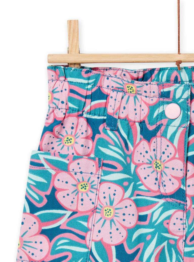 Short bleu et rose enfant fille