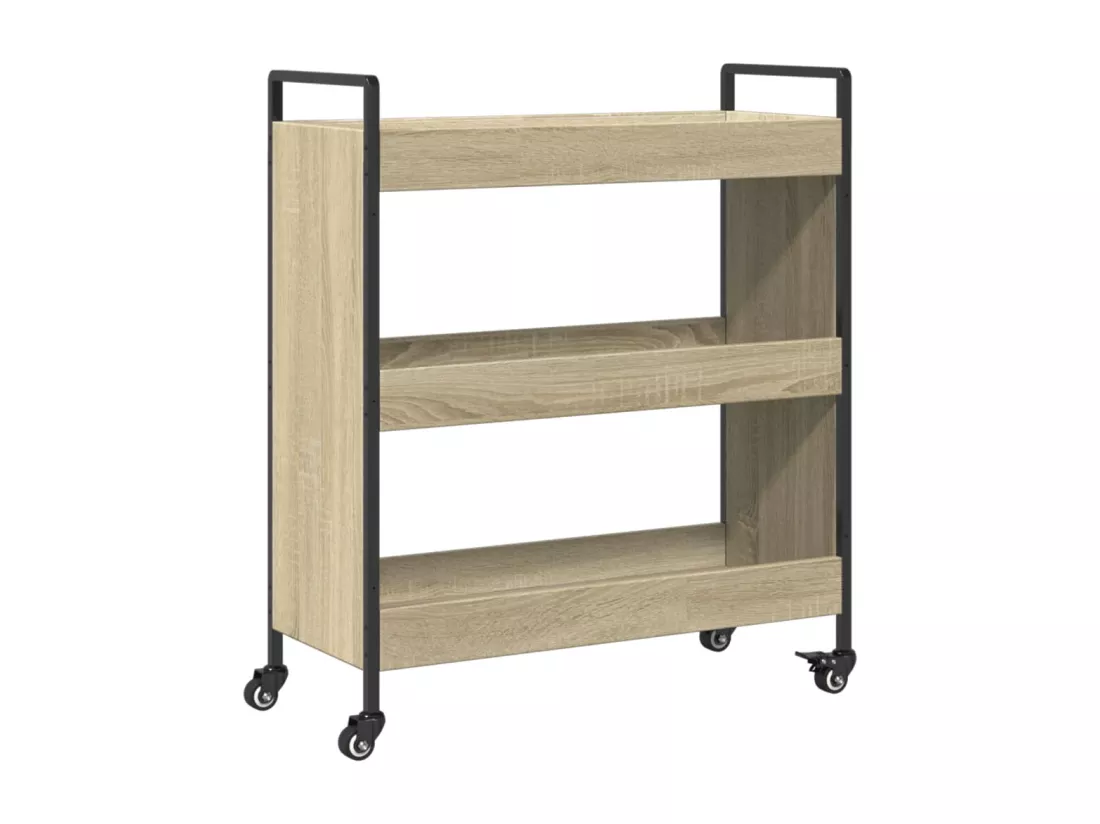 Chariot de cuisine chêne sonoma 70x30x82 cm bois d'ingénierie