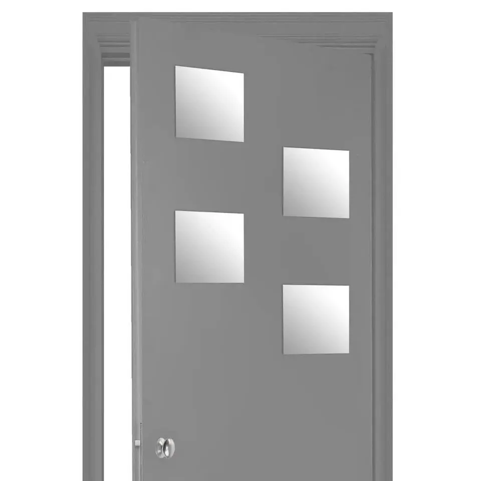 5Five Plak spiegels tegels - 4x stuks - zelfklevend - 20 x 20 cm