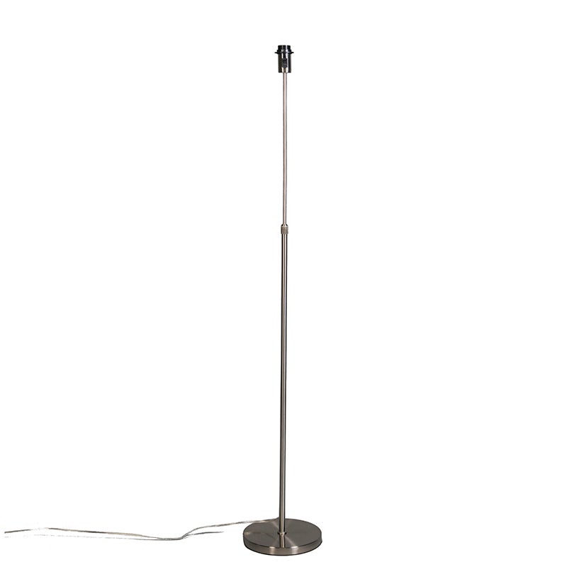 QAZQA - Moderne vloerlamp | Staande lamp | Vloerlamp | Lamp | Licht staal | Zilver | Mat nikkel verstelbaar - Feest | Woonkamer | Slaapkamer - Langwerpig staal - LED-compatibel E27