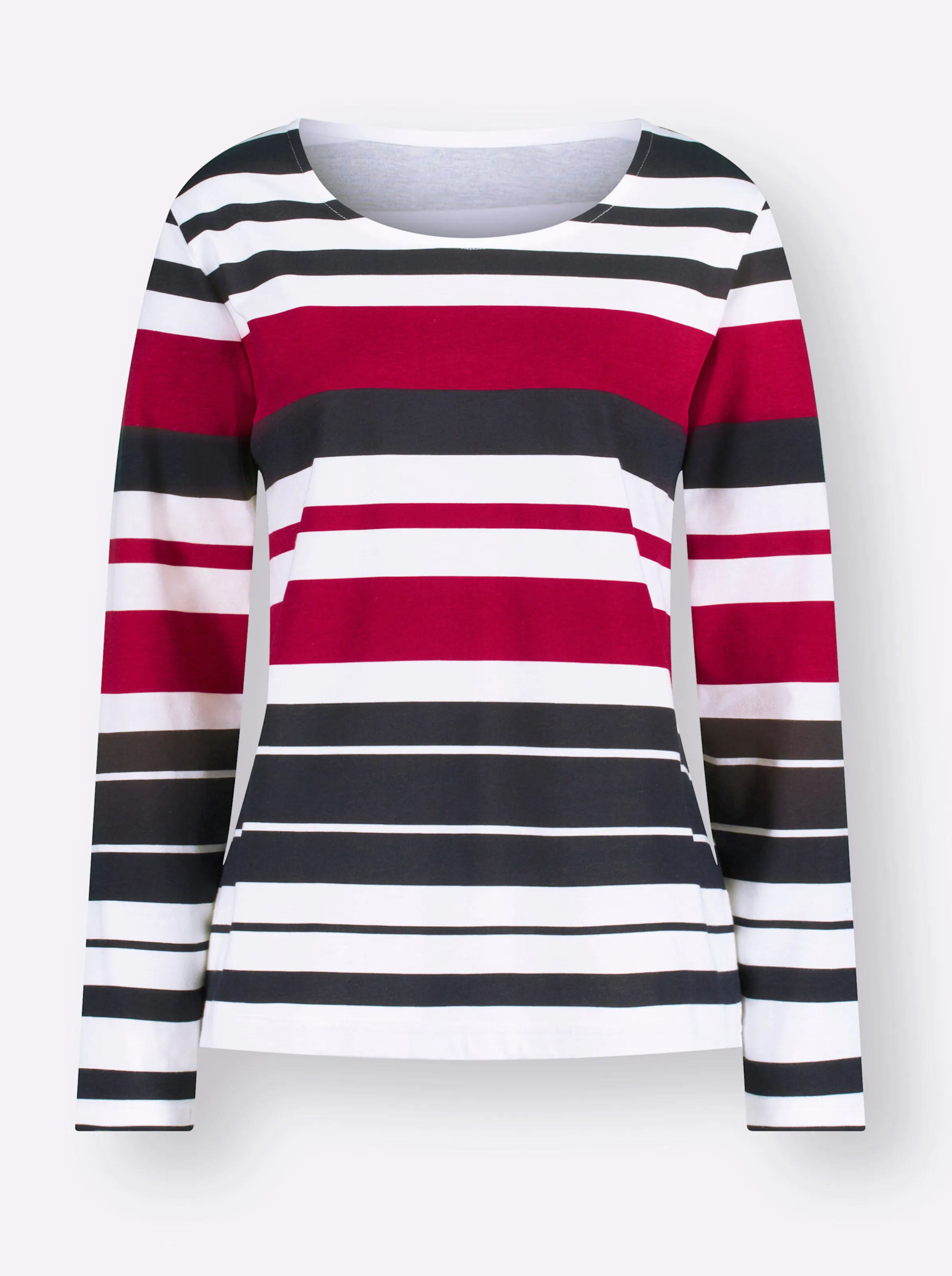 Streifenshirt in rot-marine-gestreift