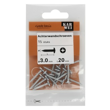 KARWEI achterwandschroef 3x20 mm (15 stuks)