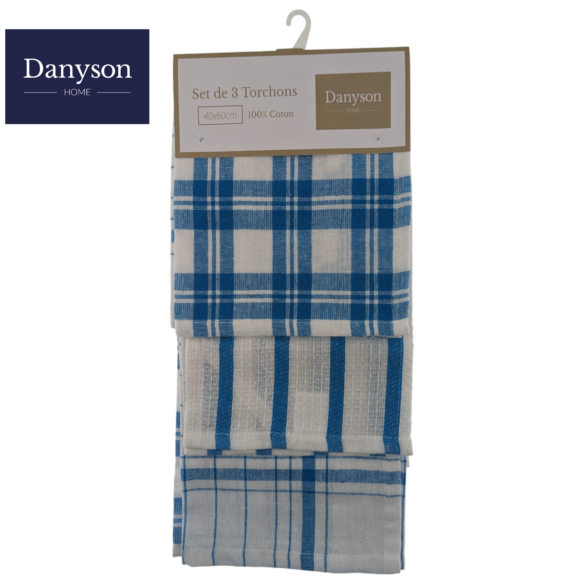 LOT 3 TORCHONS 40X60CM COTON