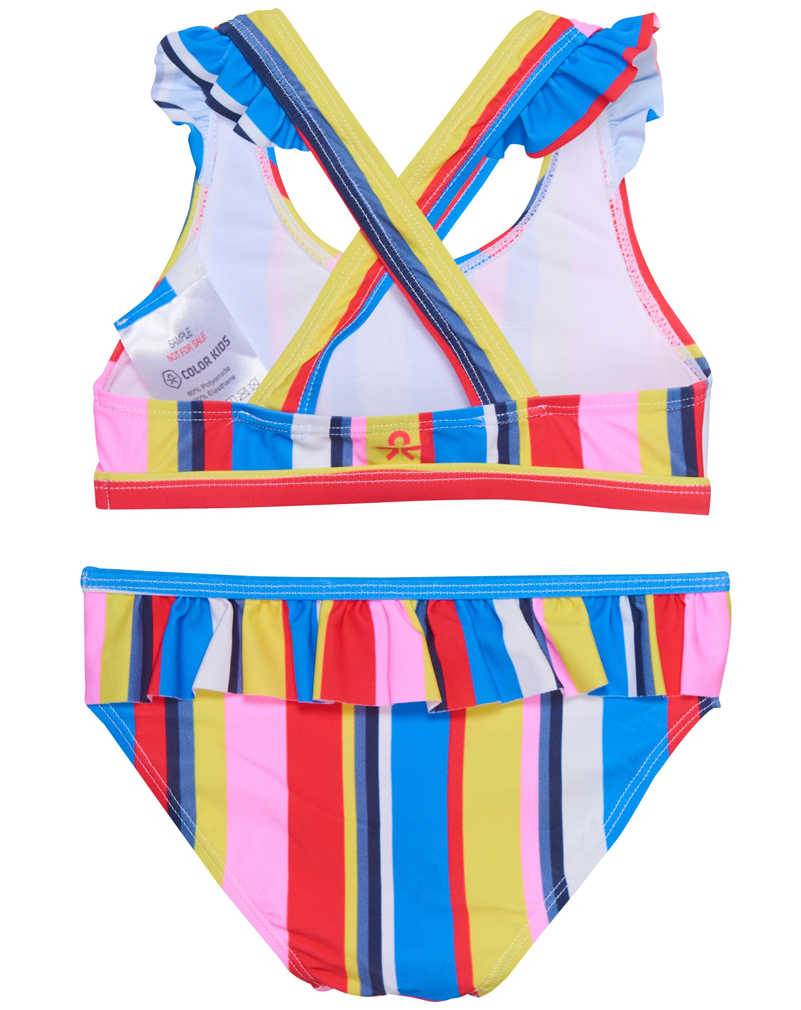 Bikini SUMMER STRIPES mit Röckchen in diva pink