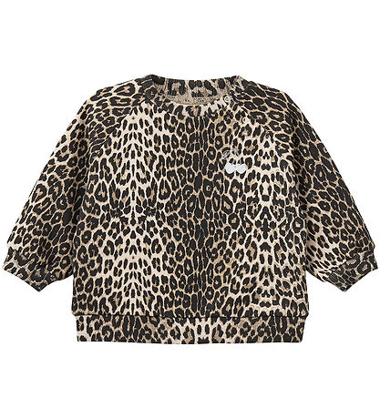 Sofie Schnoor Sweatshirt - Elissb - Light Brown Leopard m. Silbe