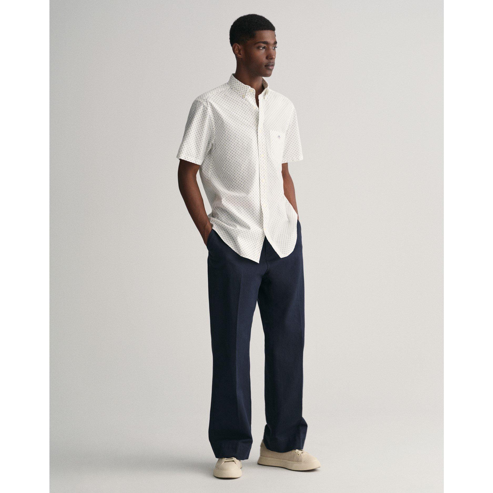 Gant REG MICRO PRINT SS SHIRT MARINE S