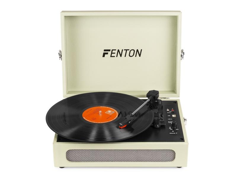 Fenton Plattenspieler mit Bluetooth RP118X Grün Hochwertiger Plattenspieler im Kofferdesign