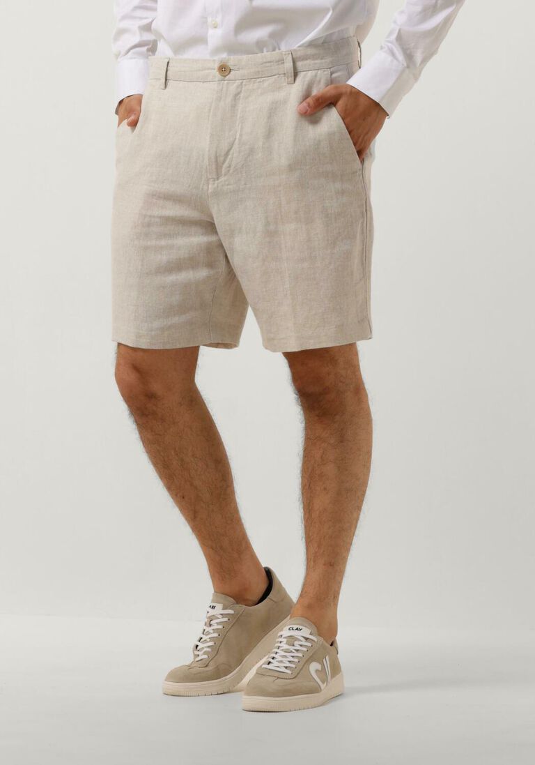 SELECTED HOMME beige selected homme korte broek slhregular-mads linen shorts noos