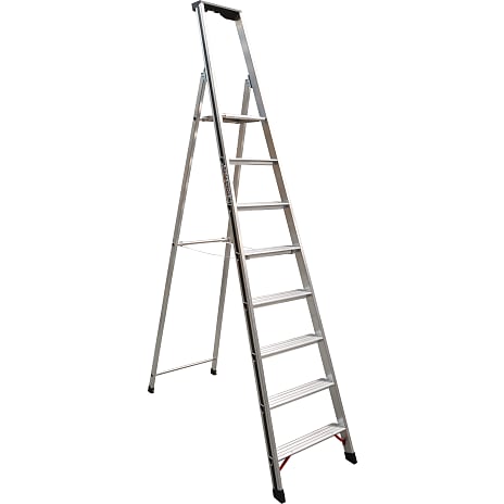 Trappestige med bakke Pro 3 trin - aluminium