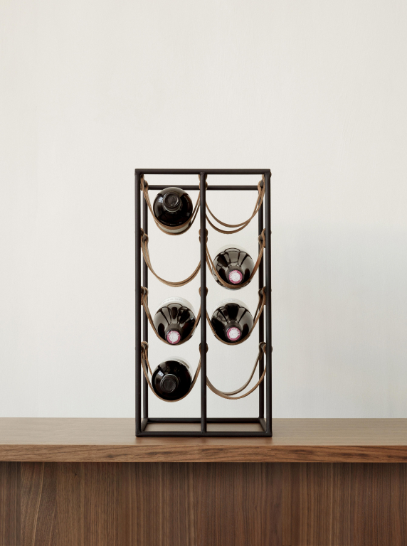 Audo Copenhagen Umanoff wijnrek zwart/cognac