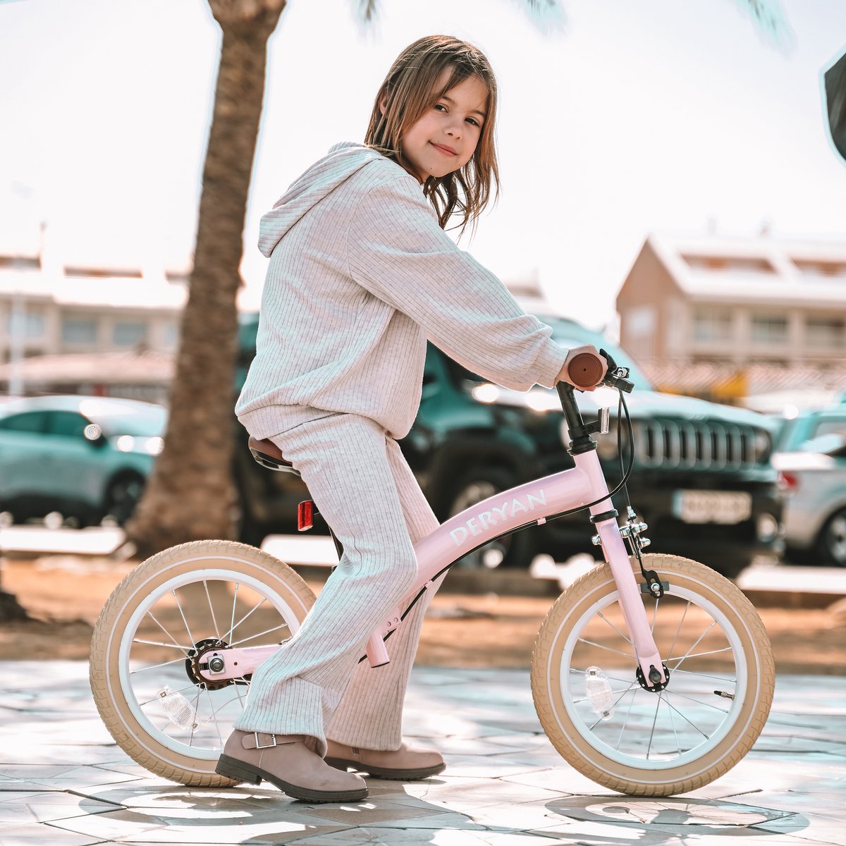 Deryan 12 inch Luxe 3-in-1 kinderfiets - Pink