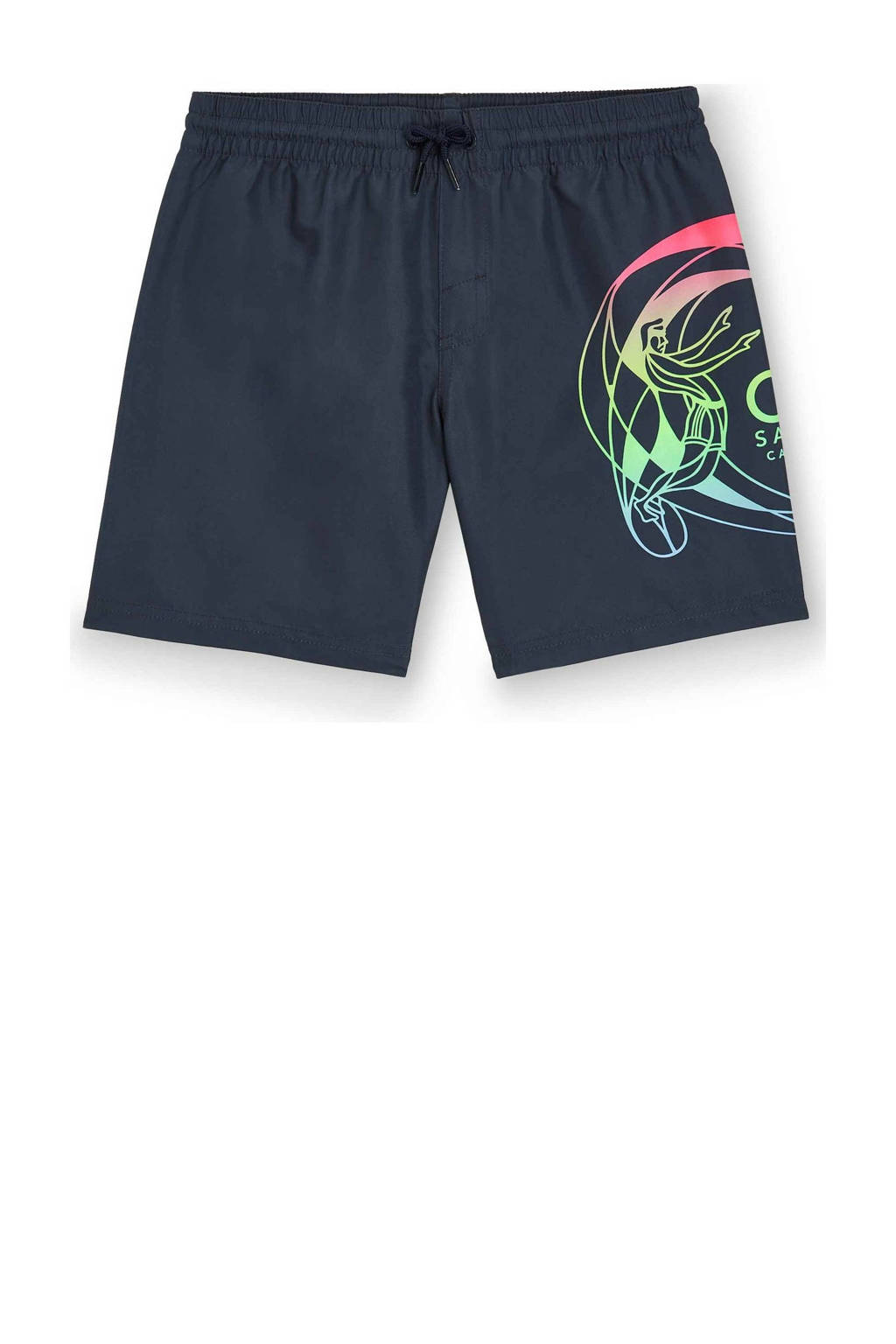 zwemshort met printopdruk donkerblauw