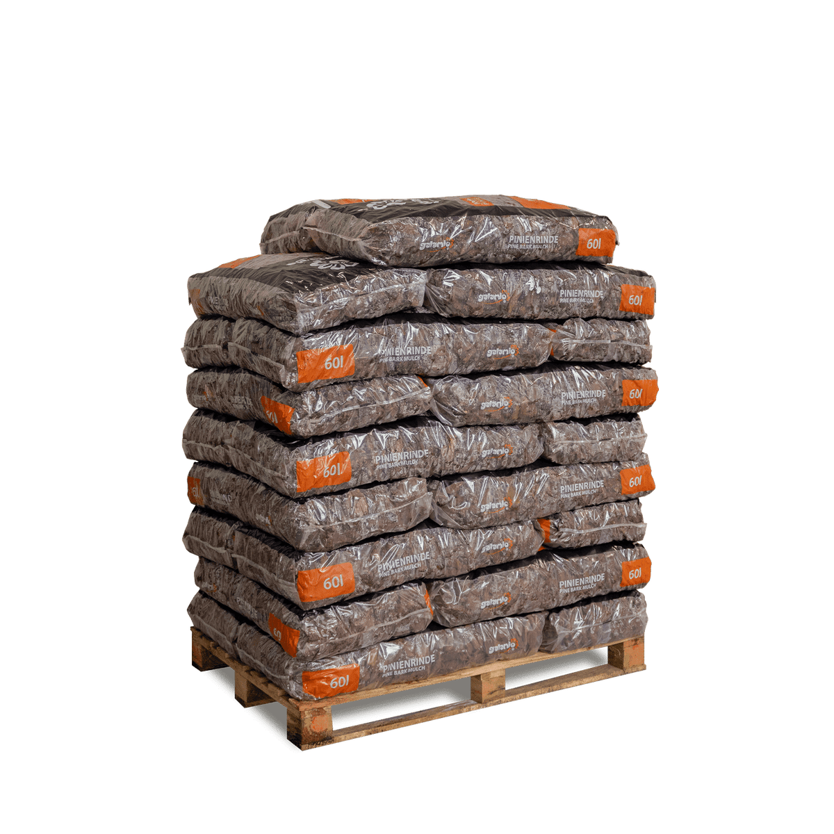 Galamio dennenschorsmulch (grof) 60l x 26 zakken 1560l pallet