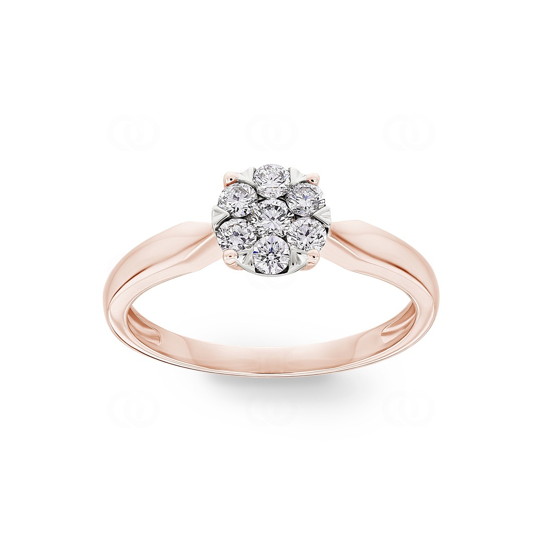 Verlobungsring 750/18 K Roségold mit Diamanten 0.33 ct H/si by CHRISTIAN