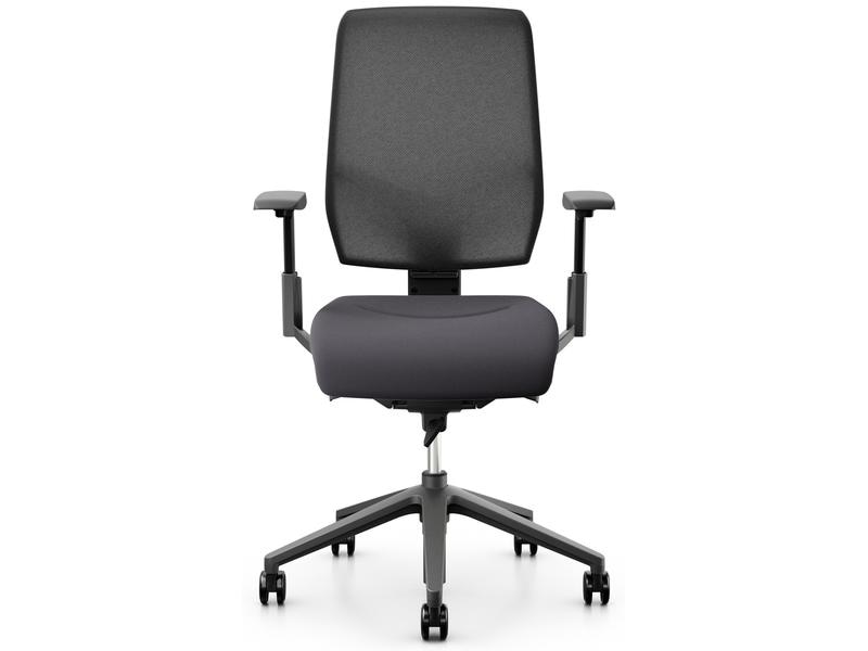 Giroflex Bürostuhl 68 mit Netzrücken und Armlehnen, Charcoa Klassischer Arbeitsstuhl ideal für aktives Sitzen