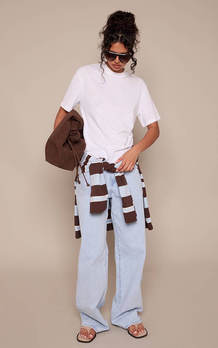 Blanc T-shirt Oversize En Coton Slub Chiné