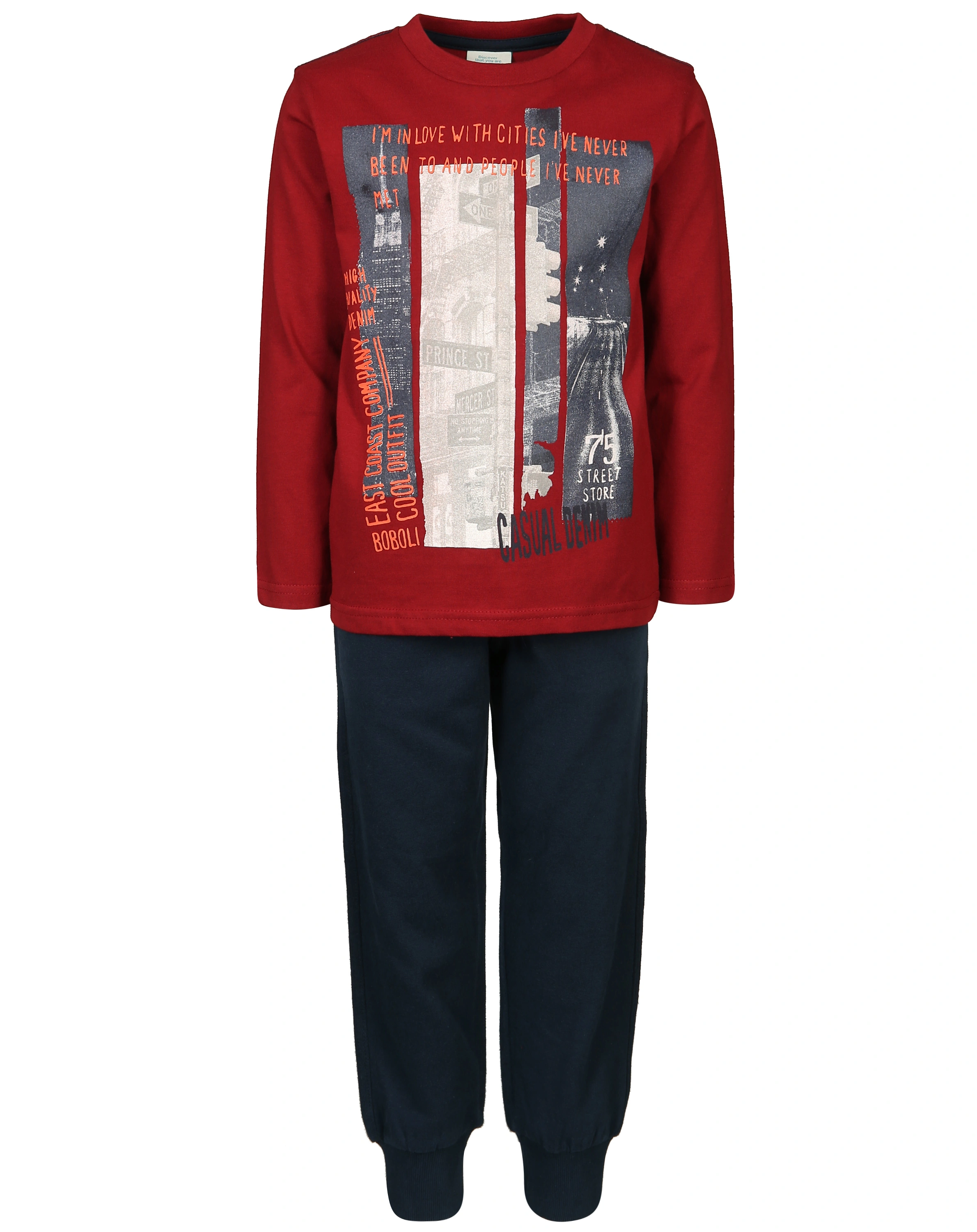 Sweatshirt CITIES mit Sweathose in rot