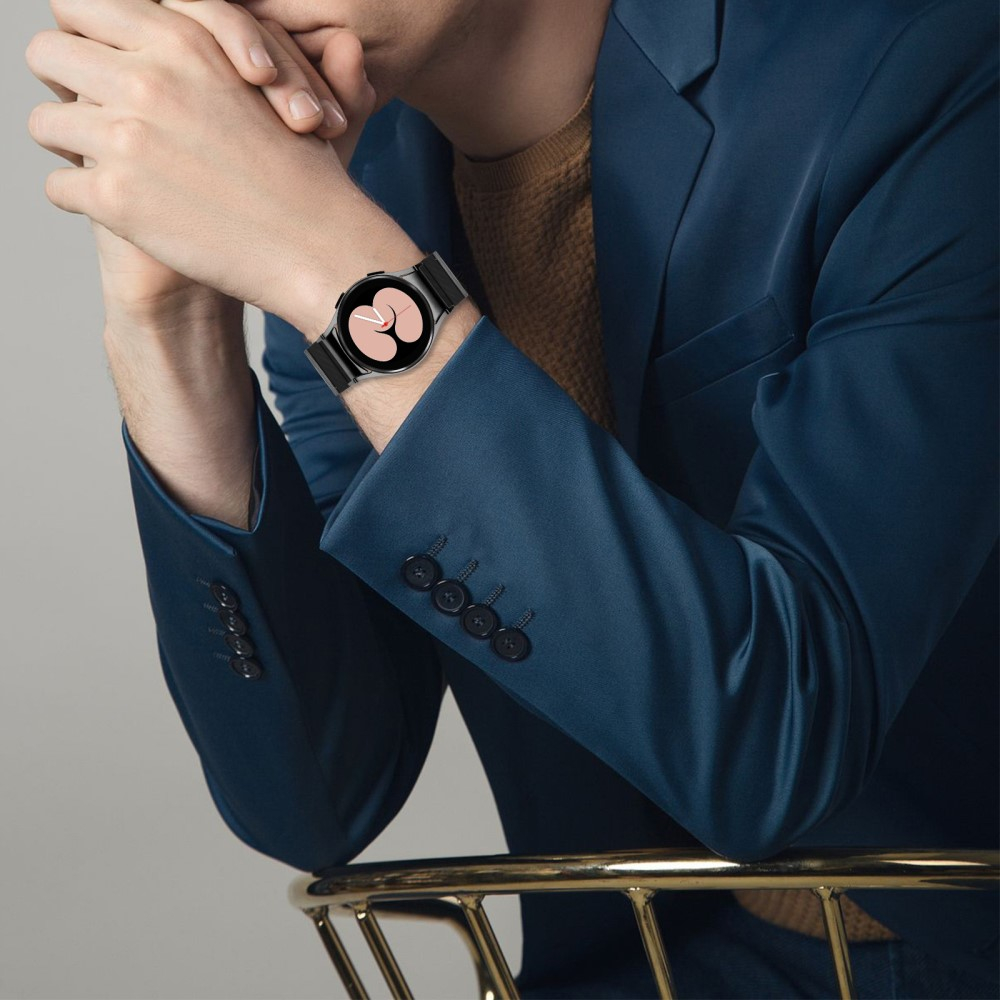 Samsung Galaxy Watch 4 Classic (46mm) Mattes Carbon Armband mit Doppel Butterfly-Verschluss - Schwarz
