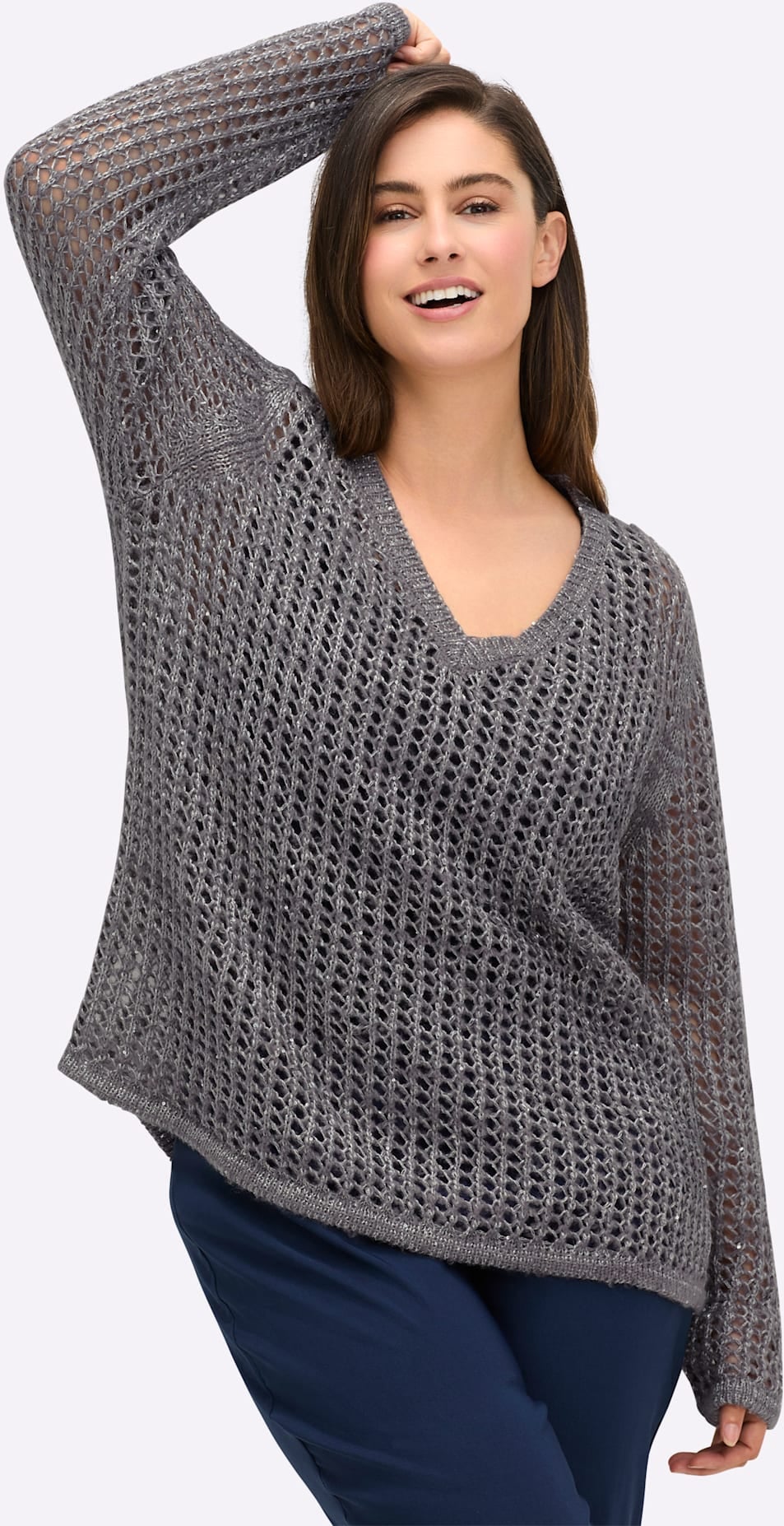 Sheego V-Ausschnitt-Pullover »Pullover«