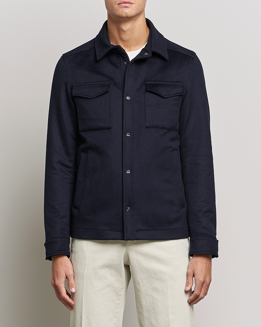 Herno Cashmere Overshirt Navy