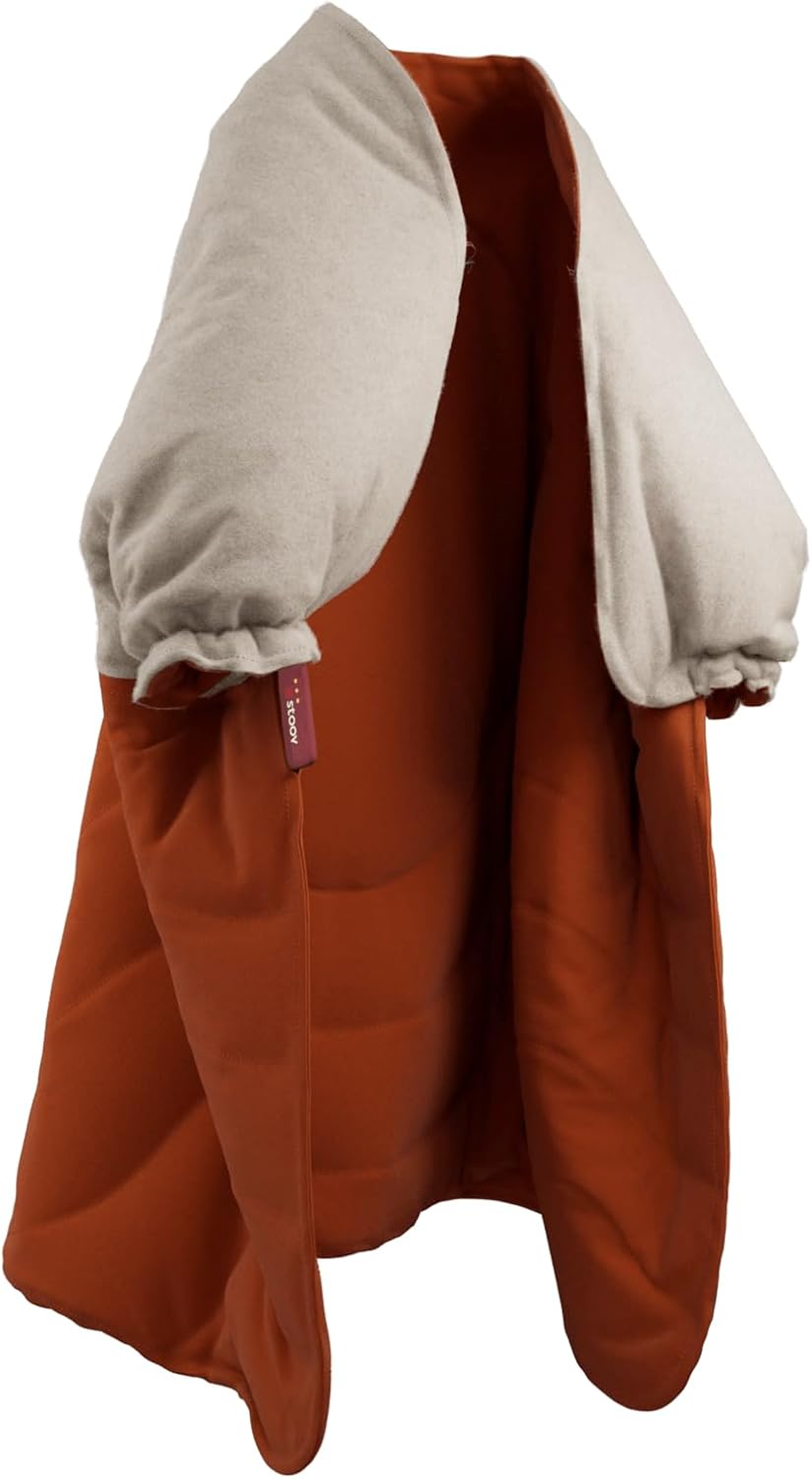 STOOV Huge Hug³ - Heizdecke - Drahtlos - Infrarot-Wärmetechnik - Pro Batterie mit bis zu 5 Stunden drahtlose Wärme - 135x180 cm - Original Orange