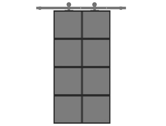 VIDAXL - Porte verre Porte coulissante noir 102,5x205 cm verre trempé aluminium