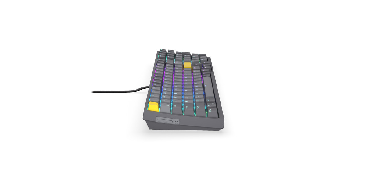 ENDORFYCeleris 1800, gaming toetsenbord  (Grijs, US lay-out, ENDORFY Yellow by Gateron, ARGB, PBT keycaps, Hot-swap, Bluetooth / USB-C / 2.4 GHz)