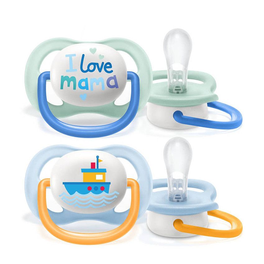 Sucette Ultra Air 0-6M Bleu - 2 pièces - Ecru