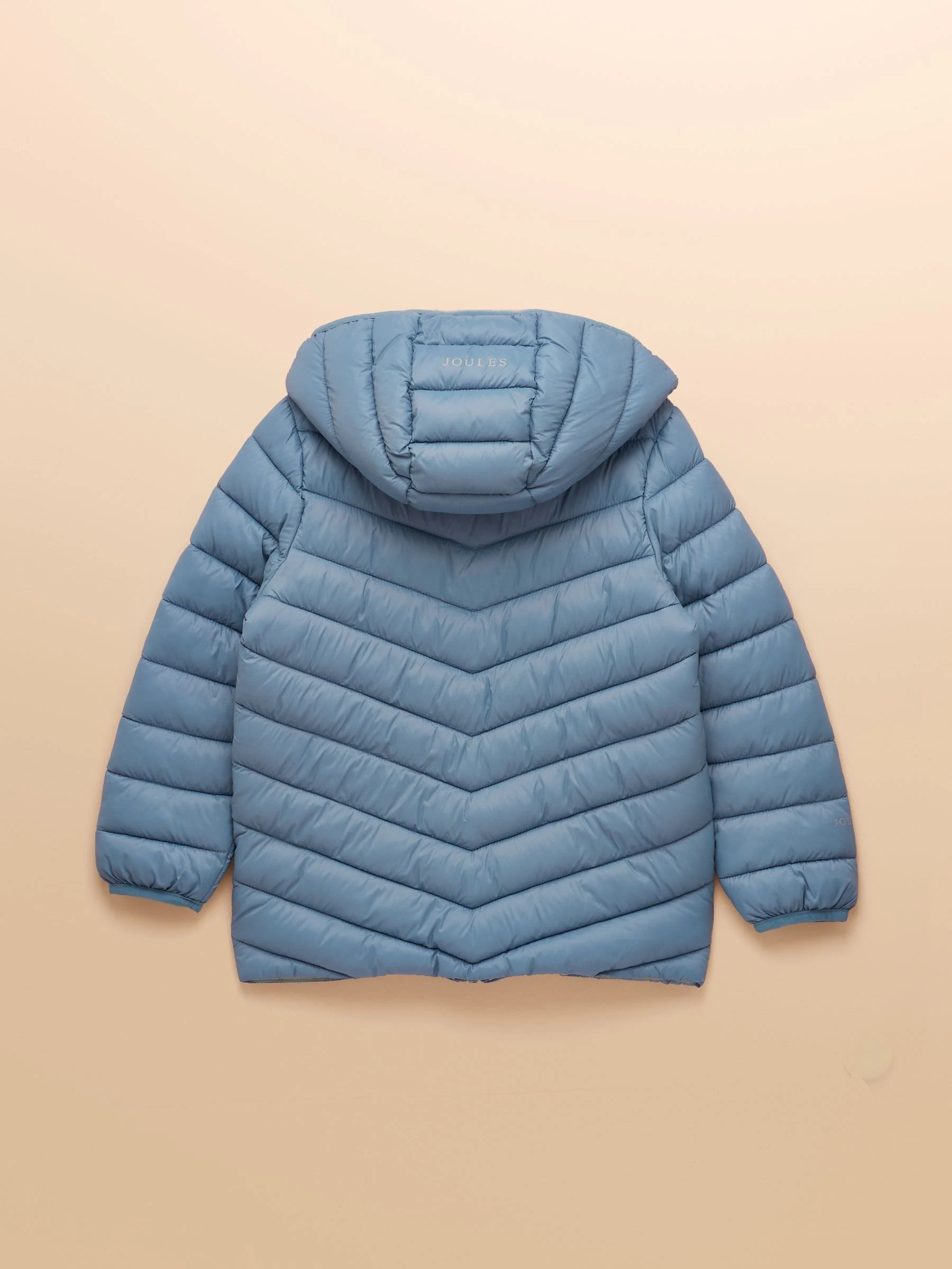 Blauw - Joules Cairn regenbestendige gewatteerde jas met capuchon voor kinderen