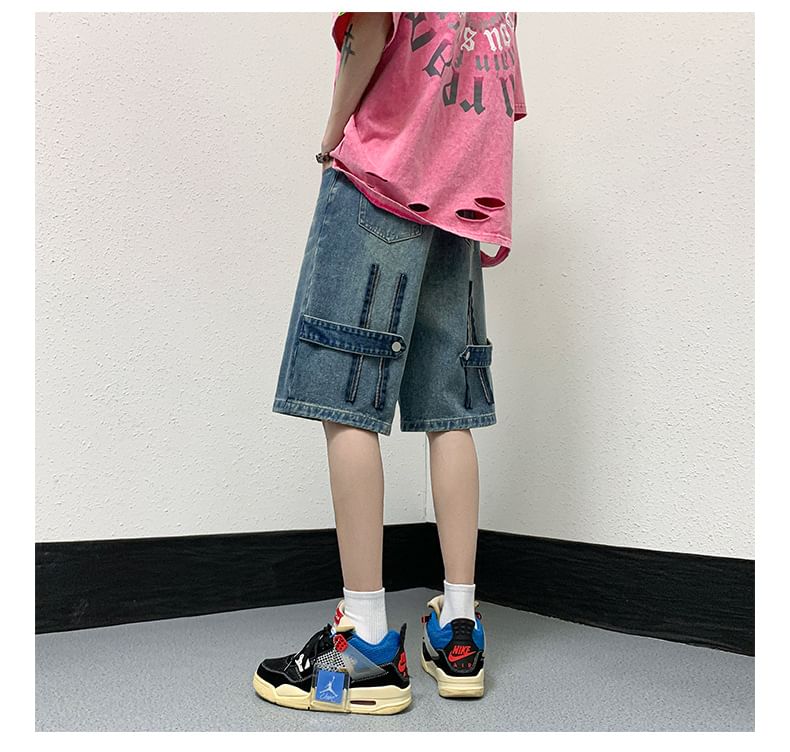 Wolfkane - Mid Rise Washed Denim Shorts
