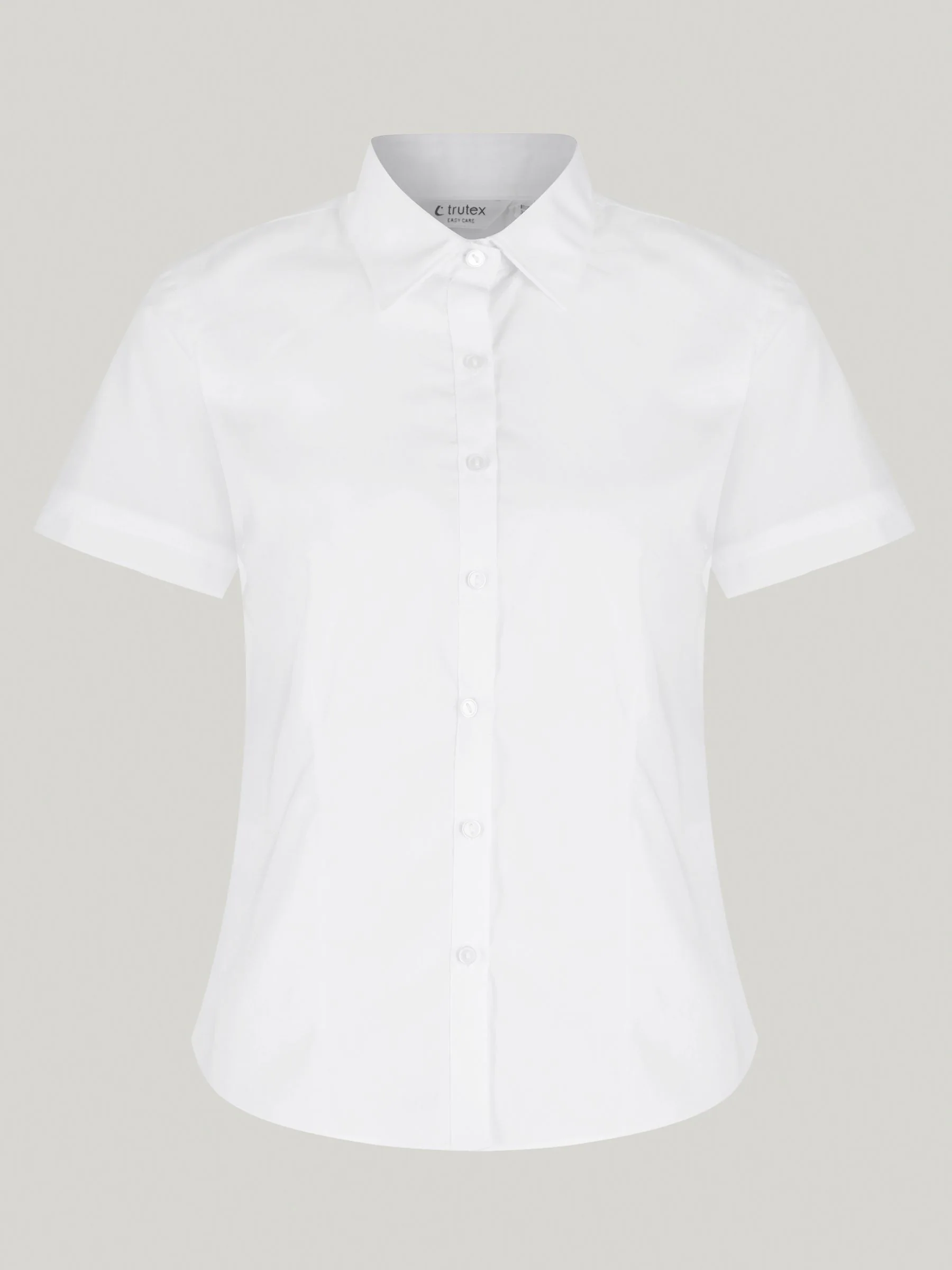 Trutex Witte Slim Fit Korte Mouwen 2 Pack School Overhemden