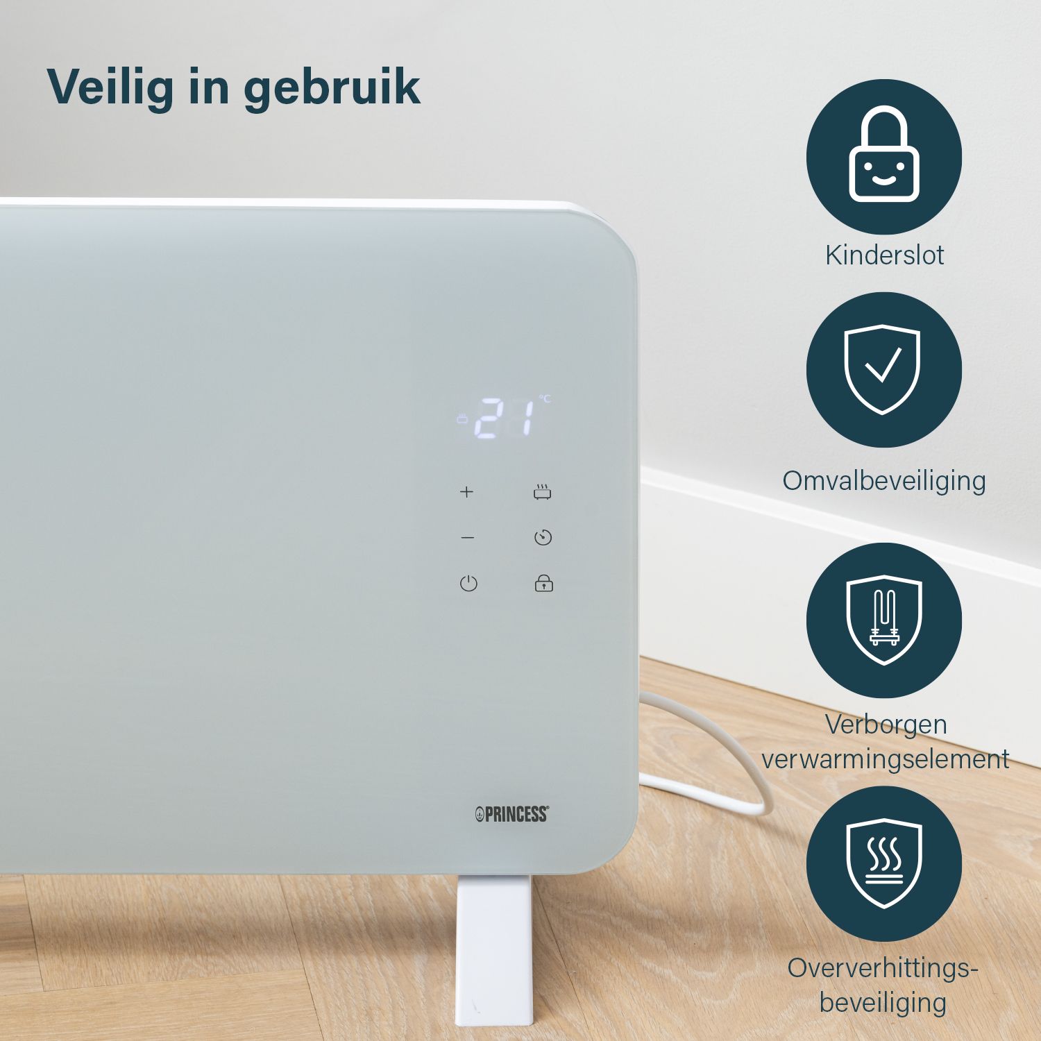 Princess 2000 watt elektrisch verwarmingspaneel - White