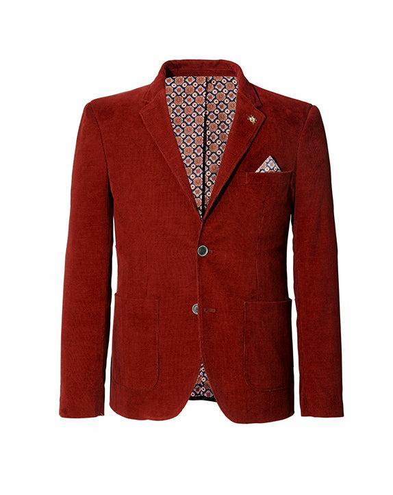 Veste velours côtelé brique 