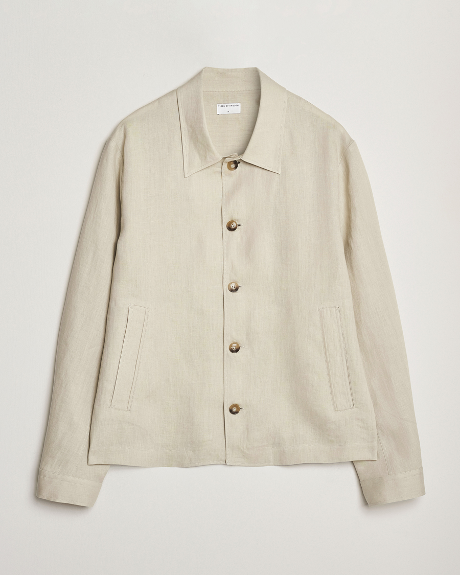 Tiger of Sweden Barnaby Linen Overshirt Cream Sand