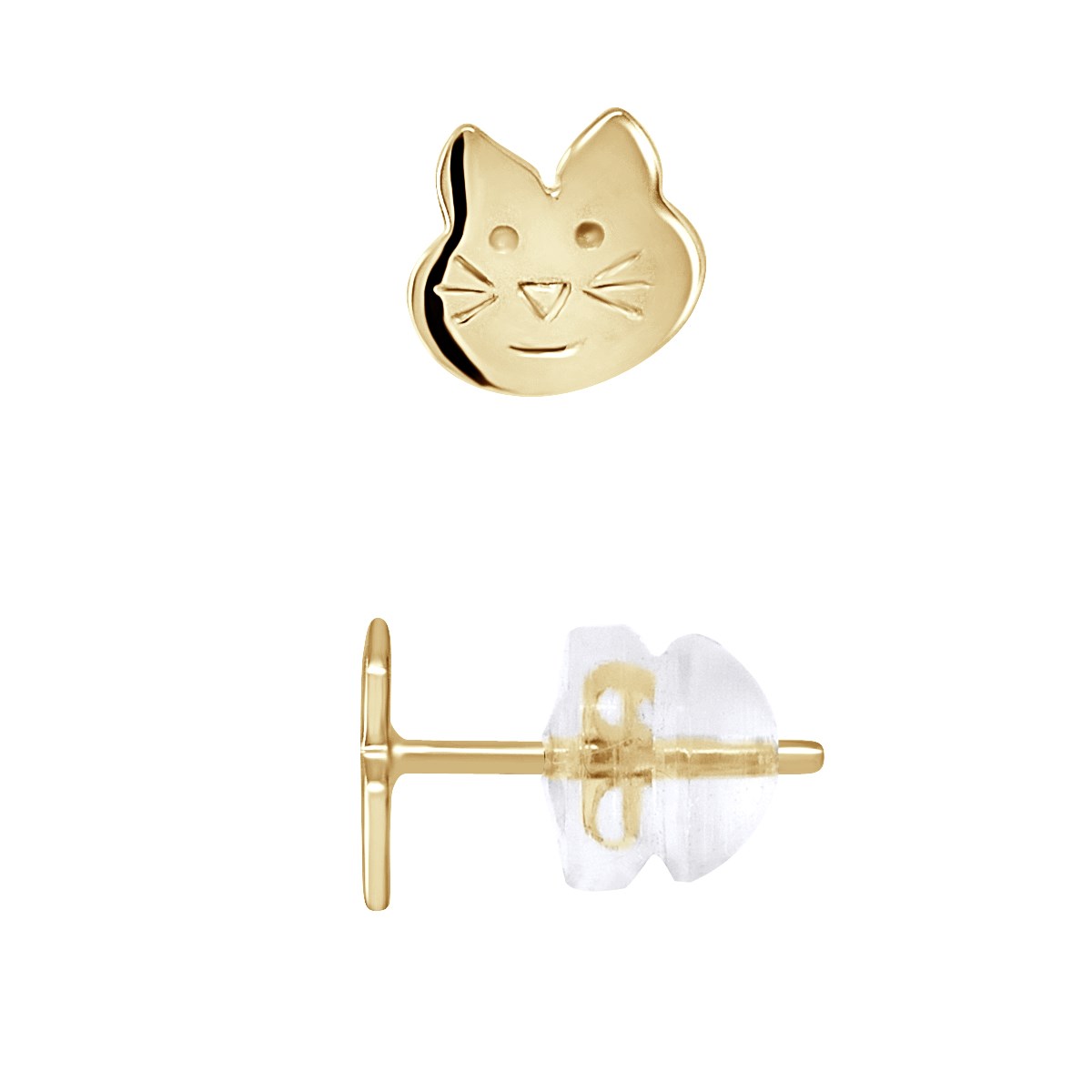 Boucles d'Oreilles CHAT - Or Jaune