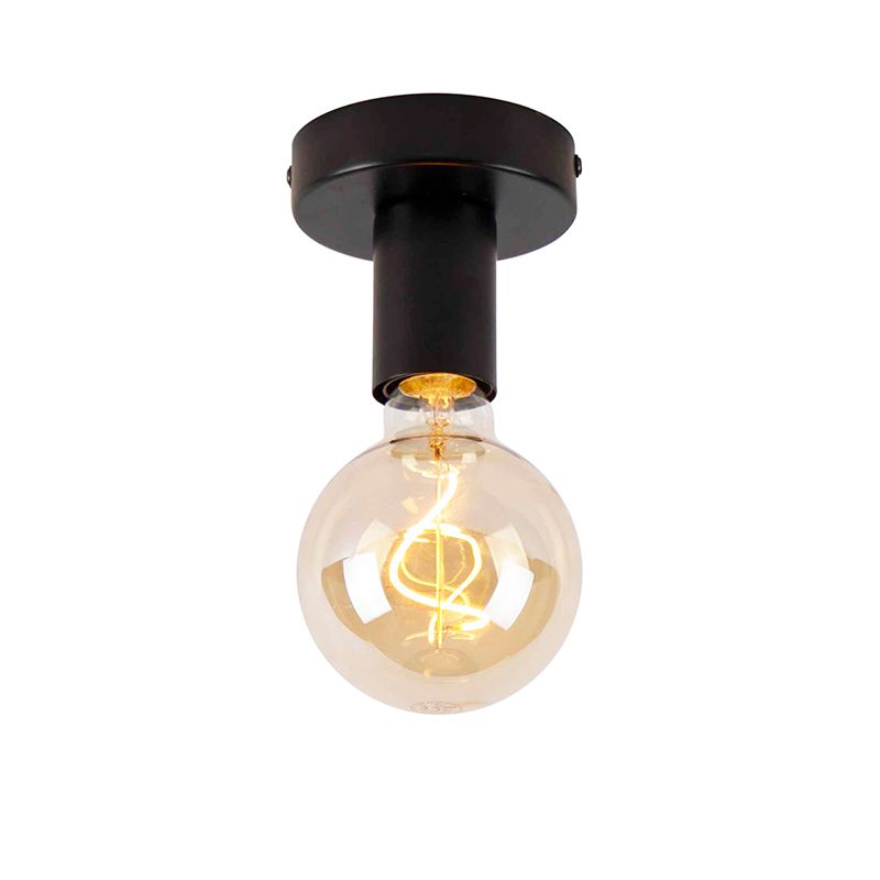 Moderne plafondlamp zwart 9 cm - Facil